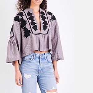FREE PEOPLE Liya Embroidered Tunic Top